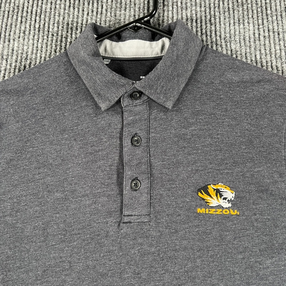Missouri‎ Tigers Mizzou Polo Shirt Mens Small Gray Under Armour Heat Gear Loose